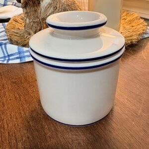 White Ceramic Butter Crock
